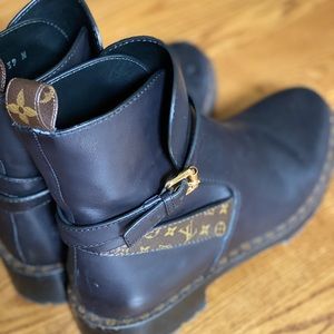 Louis Vuitton leather strap ankle boot